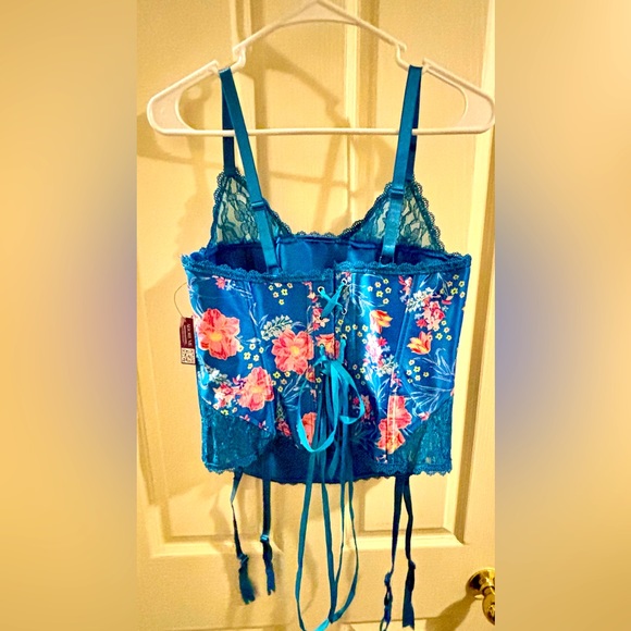 Adore Me Other - Adore Me Side Zip Corset in a Beautiful Teal Flower Print Sz. 0X NWT